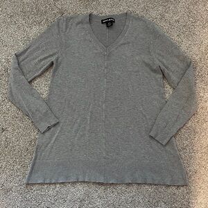 DKNY Jeans Gray V-Neck Sweater